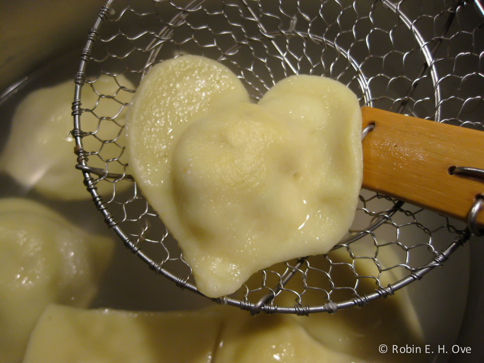 heart-shaped ravioli