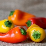 mini orange, red, yellow bell peppers