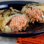 Baked Salmon in Phyllo and Vegetables